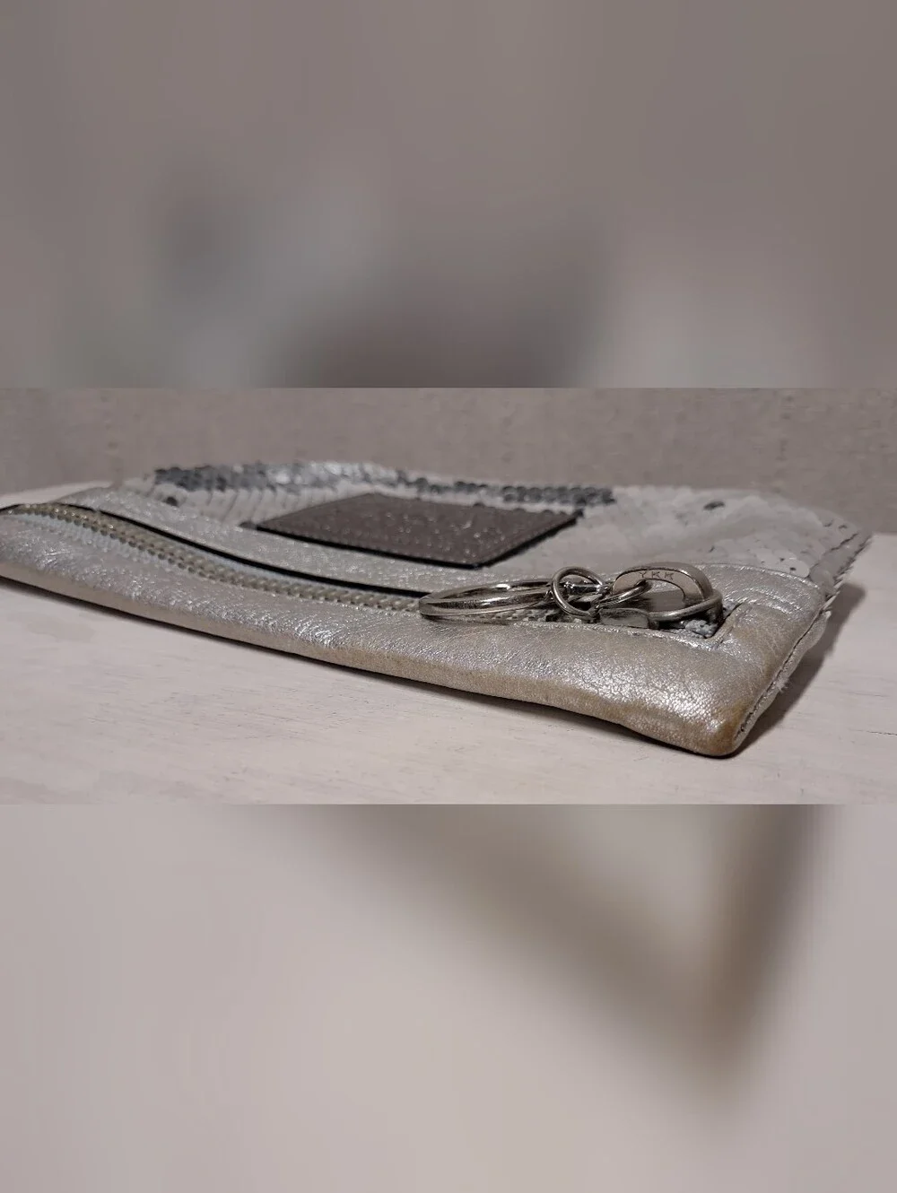 Coach Silver Sequin Poppy Wristlet